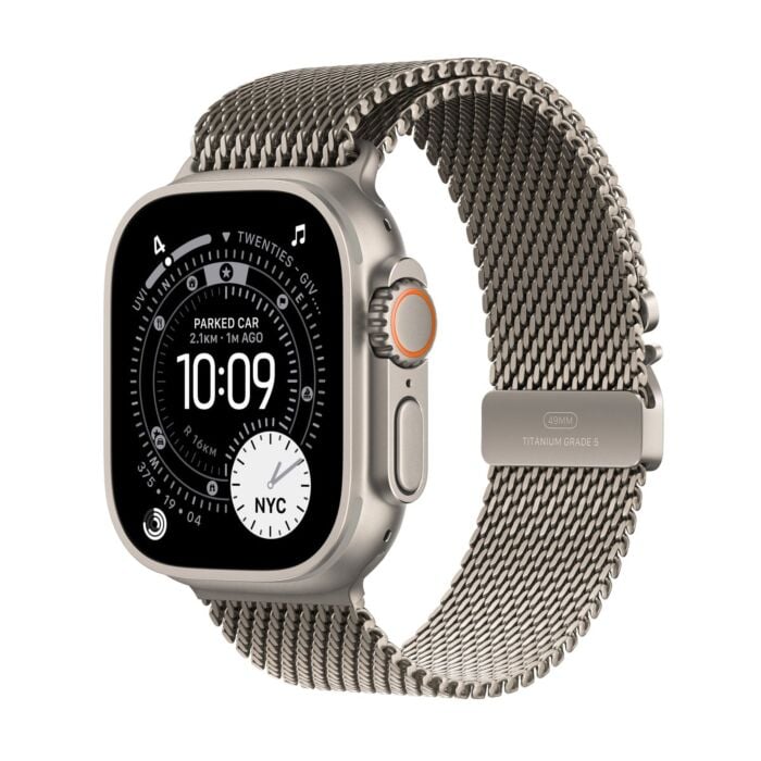 Apple Watch Ultra 3 GPS + Cellular Koperta 49mm z Tytanu w kolorze Naturalnym z Bransoletą mediolańską z Tytanu w kolorze Naturalnym - S – Outlet - MEWW4QP/A/W336 - zdjęcie 1 z 7
