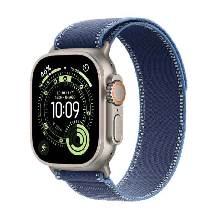 Apple Watch Ultra 3 GPS + Cellular Koperta 49mm z Tytanu w kolorze Naturalnym z Opaską Trail w kolorze niebieskim/jaskrawoniebieskim - M/L - Outlet - MEWU4QP/A/W439 - zdjęcie 1 z 7