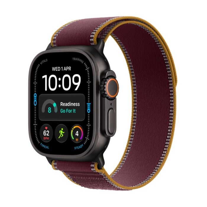 Apple Watch Ultra 4 GPS + Cellular Koperta 49mm z Tytanu w kolorze Czarnym z Opaską Trail w kolorze Burgunda - M/L - MJC44QP/A - zdjęcie 1 z 8