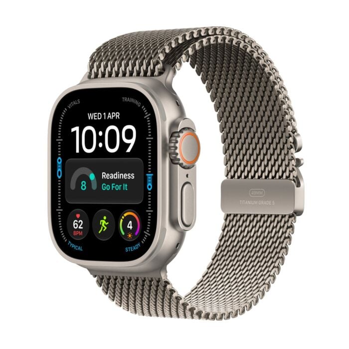 Apple Watch Ultra 4 GPS + Cellular Koperta 49mm z Tytanu w kolorze Naturalnym z Bransoletą mediolańską z tytanu w kolorze Naturalnym - M - MJA94QP/A - zdjęcie 1 z 8