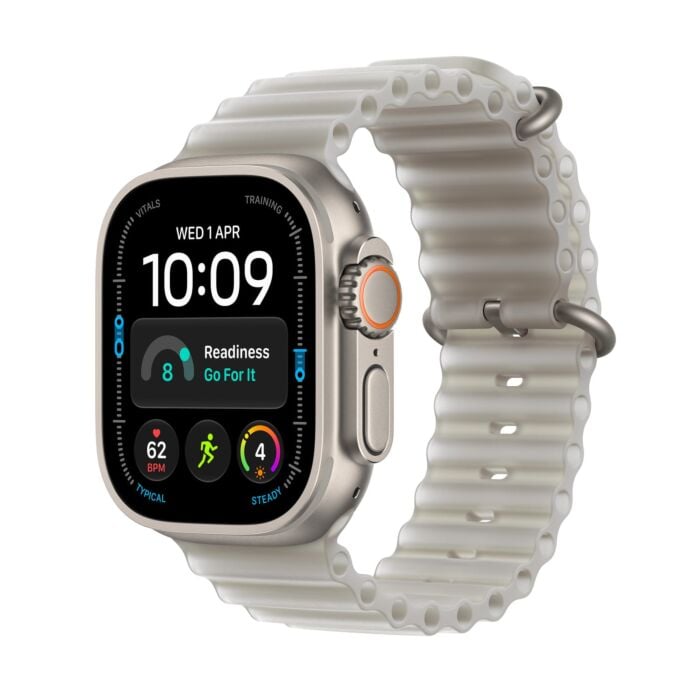 Apple Watch Ultra 4 GPS + Cellular Koperta 49mm z Tytanu w kolorze Naturalnym z Paskiem Ocean w kolorze Półprzezroczystej szarości - MJAD4QP/A - zdjęcie 1 z 8