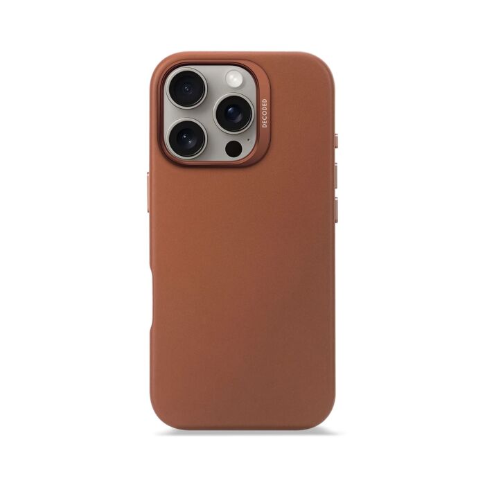 Decoded Leather Backcover Etui skórzane do iPhone 16 Pro kompatybilne z MagSafe - Brązowe - DECOD25IPO16PBC1TN - zdjęcie 1 z 4
