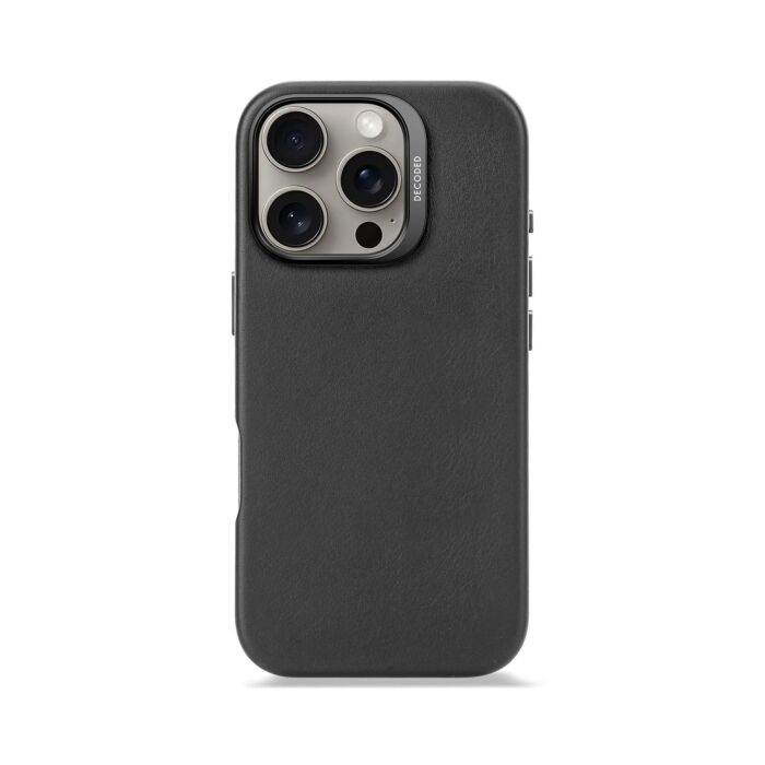 Decoded Leather Backcover Etui skórzane do iPhone 16 Pro kompatybilne z MagSafe - Czarne - DECOD25IPO16PBC1BK - zdjęcie 1 z 5