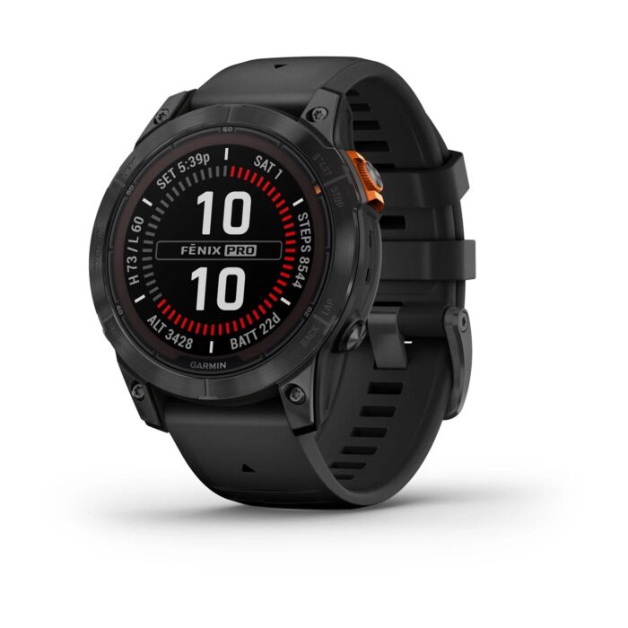 Garmin Fenix 7 Pro Solar Smartwatch kopertą 47mm Łupkowy szary z czarnym paskiem – Outlet - 010-02777-01/W220 - zdjęcie 1 z 13