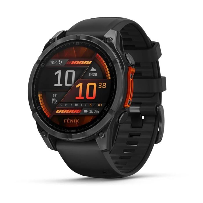 Garmin Fenix 8 Smartwatch kopertą 47mm Łupkowy szary z paskiem silikonowym w kolorze czarnym – Outlet - 010-02904-00/W291 - zdjęcie 1 z 13
