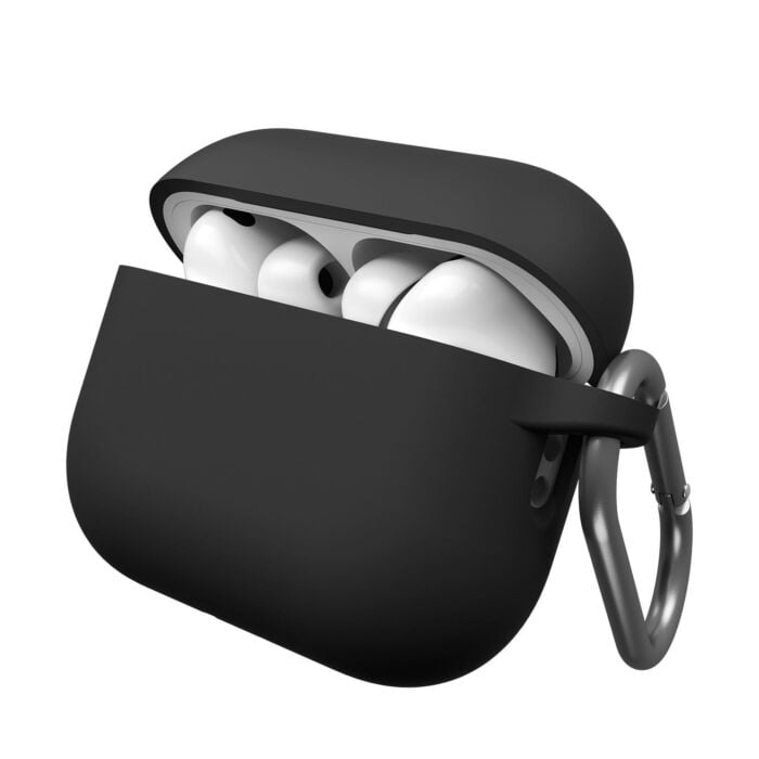 KeyBudz Elevate Keychain Silikonowe etui ochronne do AirPods Pro 3 - Czarne - KEYAPP3S8BLK - zdjęcie 1 z 8