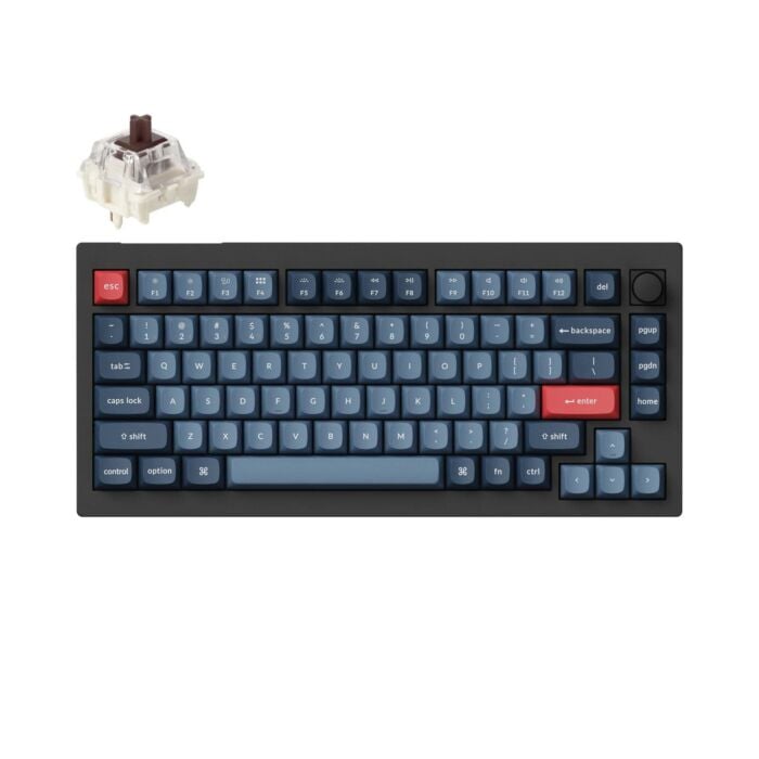 Keychron V1 MAX bezprzewodowa klawiatura mechaniczna Fully Assembled Knob Brown Switch - Czarna (Black) - Outlet - V1M-D3/X561 - zdjęcie 1 z 4