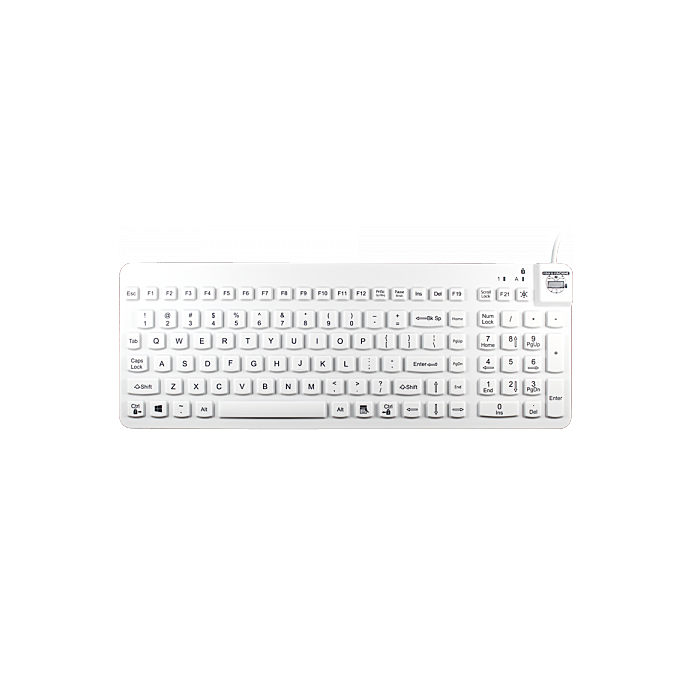 Man&Machine Really Cool Keyboard medyczna, dezynfekowalna, niskoprofilowa klawiatura (biała) - RCLP/W5 - zdjęcie 1 z 2