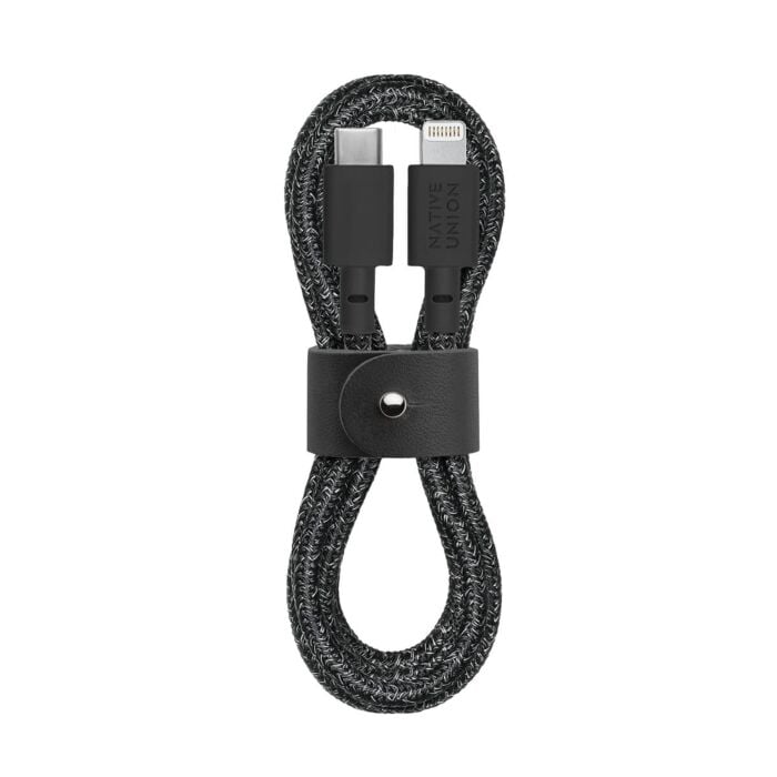 Native Union Belt Cable Kabel USB-C na lightning 1,2 m - Czarny (cosmos) - NAUNBELTKVCLCSBK2 - zdjęcie 1 z 2