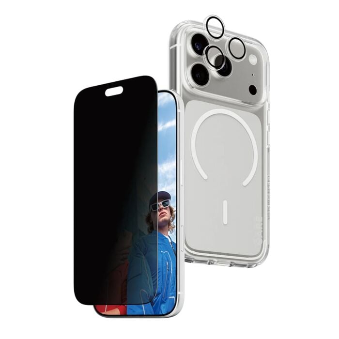 PanzerGlass Zestaw 3w1 Szkło prywatyzujące + szkło na obiektyw + CARE by PanzerGlass Flagship etui do iPhone 18 Pro - Przezroczyste - PAN001661 - zdjęcie 1 z 4