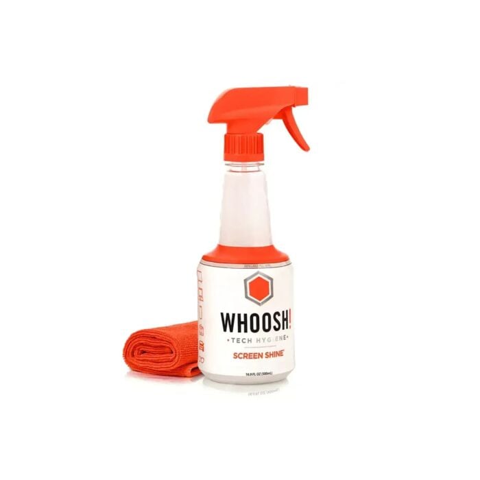 Whoosh Screen Shine Pro Box Spray do czyszczenia ekranów 500ml do wielokrotnego uzupełniania oraz antybakteryjna ściereczka z mikrofibry 35x35 cm - WHOO1FG500WBOX - zdjęcie 1 z 1