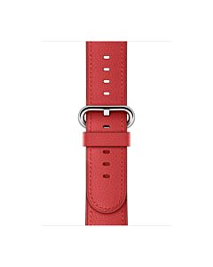 Apple Skórzany pasek z klamrą klasyczną w kolorze czerwonym do koperty 38mm / 40mm / 41mm / 42mm - rozmiar S/M