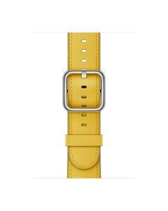Apple Skórzany pasek z klamrą klasyczną w kolorze słonecznika do koperty 42mm / 44mm / 45mm / 46mm / 49mm - rozmiar M/L