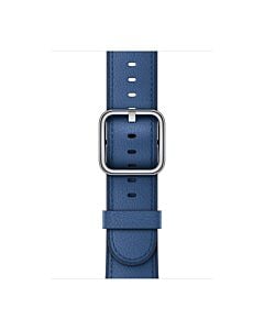 Apple Skórzany pasek z klamrą klasyczną w kolorze szafirowym do koperty 42mm / 44mm / 45mm / 46mm / 49mm - rozmiar M/L