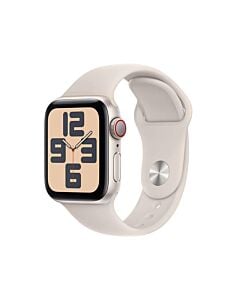 Apple Watch SE 2-gen. GPS + Cellular Koperta 40mm z Aluminium w kolorze Księżycowej poświaty z Paskiem sportowym w kolorze Księżycowej poświaty - rozmiar S/M – Outlet