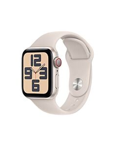 Apple Watch SE 2-gen. GPS + Cellular Koperta 40mm z Aluminium w kolorze Księżycowej poświaty z Paskiem sportowym w kolorze Księżycowej poświaty - rozmiar S/M
