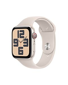 Apple Watch SE 2-gen. GPS + Cellular Koperta 44mm z Aluminium w kolorze Księżycowej poświaty z Paskiem sportowym w kolorze Księżycowej poświaty - rozmiar M/L