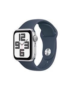 Apple Watch SE 2-gen. GPS Koperta 40mm z Aluminium w kolorze Srebrnym z Paskiem sportowym w kolorze Sztormowego błękitu - rozmiar M/L