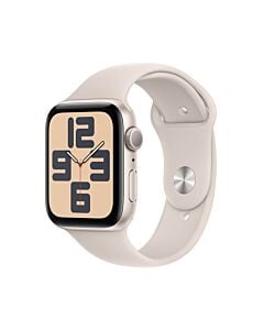 Apple Watch SE 2-gen. GPS Koperta 44mm z Aluminium w kolorze Księżycowej poświaty z Paskiem sportowym w kolorze Księżycowej poświaty - rozmiar S/M – Outlet