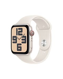 Apple Watch SE GPS + Cellular Koperta 40mm z Aluminium w kolorze Księżycowej poświaty z Paskiem sportowym w kolorze Księżycowej poświaty - S/M