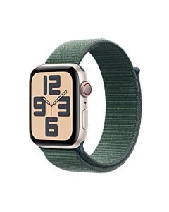 Apple Watch SE GPS + Cellular Koperta 44mm z Aluminium w kolorze Księżycowej poświaty z Opaską sportową w kolorze Górskiego jeziora