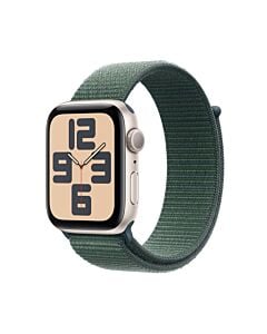 Apple Watch SE GPS Koperta 44mm z Aluminium w kolorze Księżycowej poświaty z Opaską sportową w kolorze Górskiego jeziora