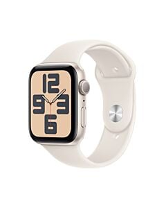 Apple Watch SE GPS Koperta 44mm z Aluminium w kolorze Księżycowej poświaty z Paskiem sportowym w kolorze Księżycowej poświaty - S/M - Outlet