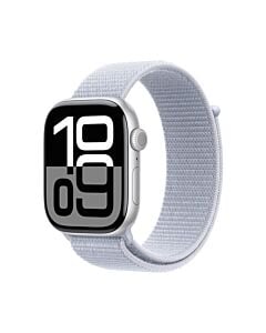 Apple Watch Series 10 GPS + Cellular Koperta 46mm z Aluminium w kolorze Srebrnym z Opaską sportową w kolorze Błękitnego obłoku - Outlet