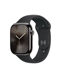 Apple Watch Series 10 GPS + Cellular Koperta 46mm z Tytanu w kolorze Łupku z Paskiem sportowym w kolorze Czarnym - M/L