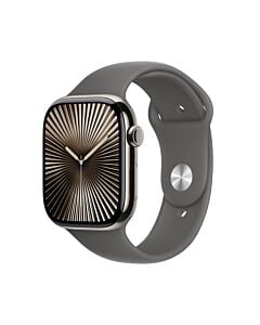 Apple Watch Series 10 GPS + Cellular Koperta 46mm z Tytanu w kolorze Naturalnym z Paskiem sportowym w kolorze Górskiej szarości - M/L