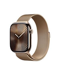 Apple Watch Series 10 GPS + Cellular Koperta 46mm z Tytanu w kolorze Złotym z Bransoletą mediolańską w kolorze Złotym - M/L