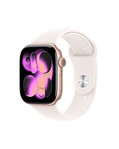Apple Watch Series 11 GPS + Cellular Koperta 46mm z Aluminium w kolorze Różowego złota z Paskiem sportowym w kolorze Łagodnego różu - M/L - Outlet