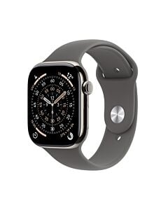 Apple Watch Series 11 GPS + Cellular Koperta 46mm z Tytanu w kolorze Naturalnym z Paskiem Sportowym w kolorze górskiej szarości - M/L