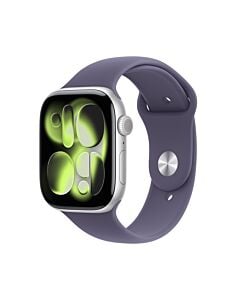 Apple Watch Series 11 GPS Koperta 42mm z Aluminium w kolorze Srebrnym z Paskiem sportowym w kolorze Mlecznego fioletu - M/L