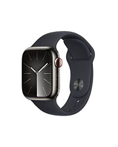 Apple Watch Series 9 GPS + Cellular Koperta 41mm ze Stali nierdzewnej w kolorze Mocnego grafitu z Paskiem sportowym w kolorze Północy - rozmiar M/L