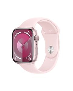Apple Watch Series 9 GPS Koperta 45mm z Aluminium w kolorze Różowym z Paskiem sportowym w kolorze Jasnoróżówym - rozmiar M/L - Outlet