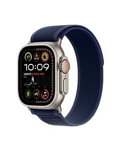 Apple Watch Ultra 2 GPS + Cellular Koperta 49mm z Tytanu w kolorze Naturalnym z Opaską Trail w kolorze Niebieskim - M/L