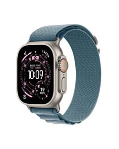Apple Watch Ultra 3 GPS + Cellular Koperta 49mm z Tytanu w kolorze Naturalnym z Opaską Alpine w kolorze Jasnoniebieskim - M