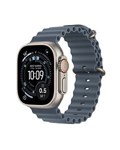 Apple Watch Ultra 3 GPS + Cellular Koperta 49mm z Tytanu w kolorze Naturalnym z Paskiem Ocean w kolorze Marynarskiego granatu – Outlet