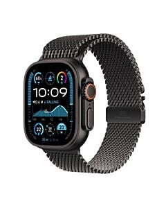 Apple Watch Ultra 2 GPS + Cellular Koperta 49mm z Tytanu w kolorze Czarnym z Bransoletą mediolańską z Tytanu w kolorze Czarnym - M