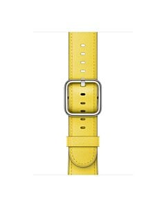 Apple Skórzany pasek z klamrą klasyczną w kolorze żonkila do koperty 38mm / 40mm / 41mm / 42mm - rozmiar S/M