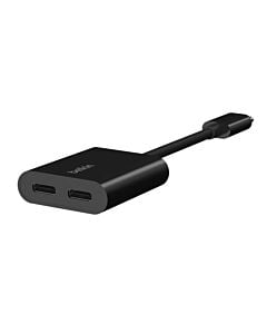 Belkin Dual USB-C  Adapter do wyjścia audio i ładowania do iPhona - Czarny