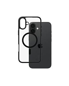 CARE by PanzerGlass Flagship Etui do iPhone 16 Plus z czarną ramką i MagSafe - Przezroczyste