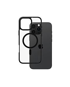 CARE by PanzerGlass Flagship Etui do iPhone 16 Pro Max z czarną ramką i MagSafe - Przezroczyste