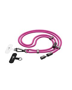 ERPOWER Snake Lanyard Smycz z kablem USB-C do USB-C 240W i blokerem danych 1,5m - Różowa