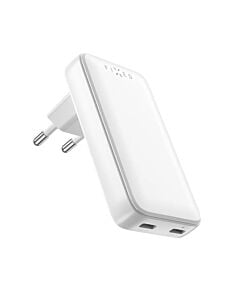 Fixed Slim Ładowarka sieciowa podróżna 2x USB-C 45W - Biała