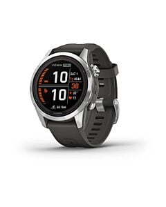 Garmin Fenix 7S Pro Solar Smartwatch z kopertą 42mm ze stali nierdzewnej w kolorze srebrnym z paskiem w kolorze grafitowym