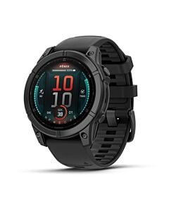Garmin Fenix E Smartwatch z kopertą 47mm ze stali nierdzewnej w kolorze łupka z silikonowym paskiem w kolorze czarnym