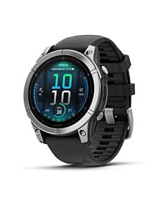 Garmin Fenix E Smartwatch z kopertą 47mm ze stali nierdzewnej z silikonowym paskiem w kolorze czarnym