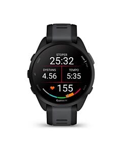 Garmin Forerunner 165 Smartwatch z kopertą 43mm Czarny z paskiem silikonowym w kolorze łupkowej szarości